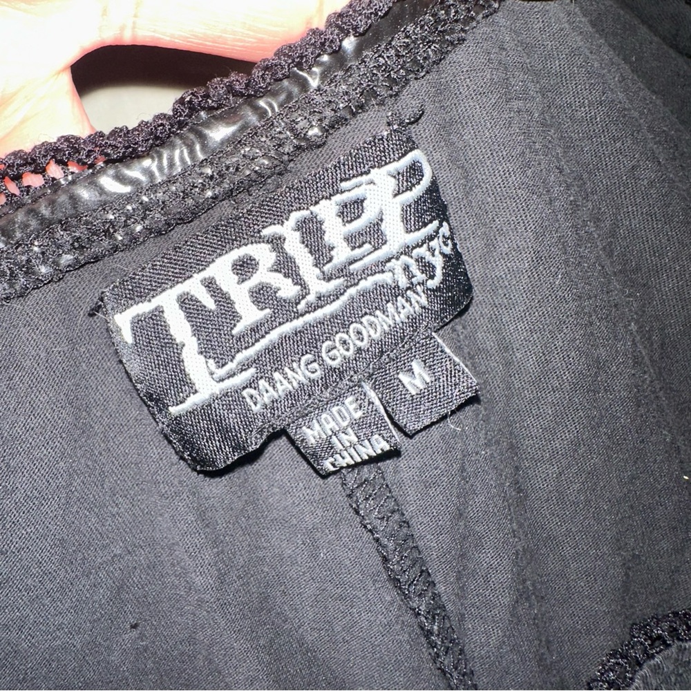 Tripp NYC Black Top with Mesh Sleeves & Front Zipper Design - Picture 5 of 16